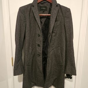 Banana Republic Overcoat Top Coat Winter Coat 38r SMALL Wool Blend Gray